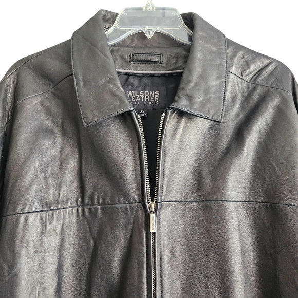 Wilson's Leather Pelle Studio Mens Black Jacket Sz 3X - Picture 2 of 13
